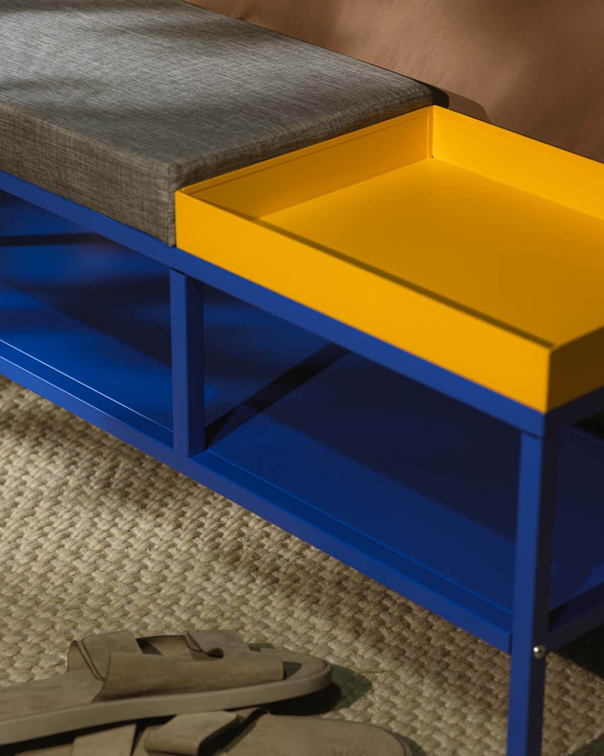 Scarpiera con Contenitore 100x30 cm in Acciaio Laminato Bruck, immagine della galleria 3