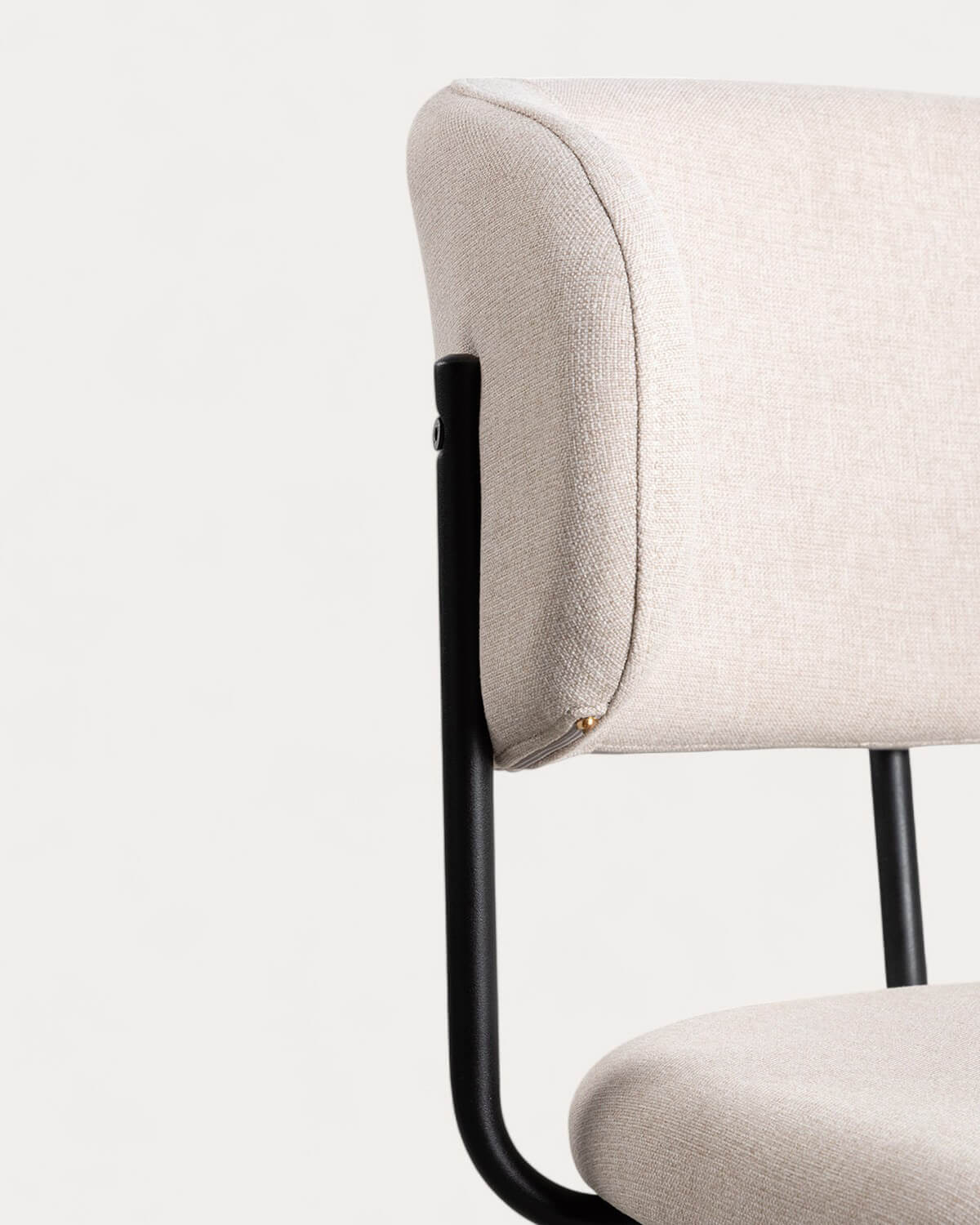 Set di tavolo da pranzo rotondo in vetro (Ø120 cm) Vuoto e 4 sedie in tessuto Bonse, immagine della galleria 4