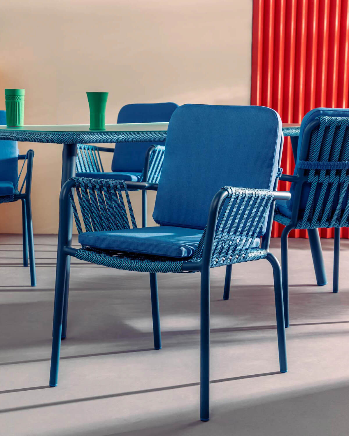 Pack 2 Sdie da Pranzo con Braccioli in Alluminio e Corda Drian, immagine della galleria 2