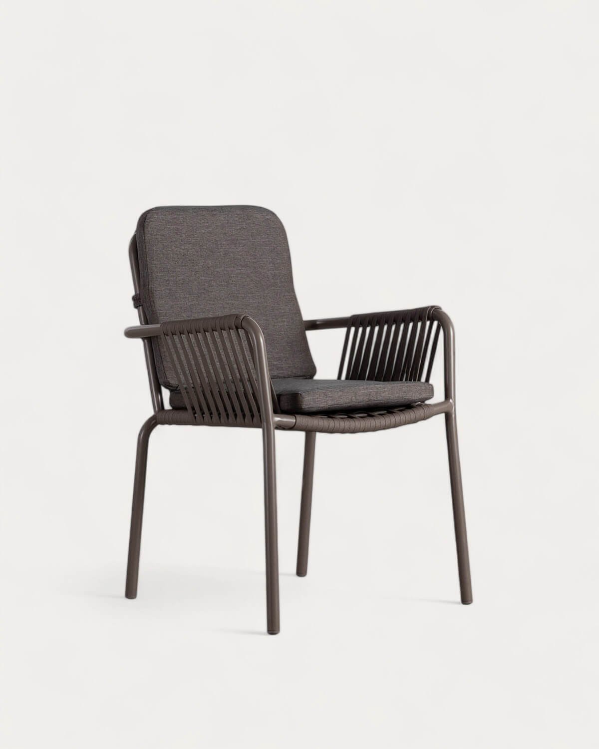 Pack 4 Sedie da Pranzo con Braccioli in Alluminio e Corda Drian, immagine della galleria 1