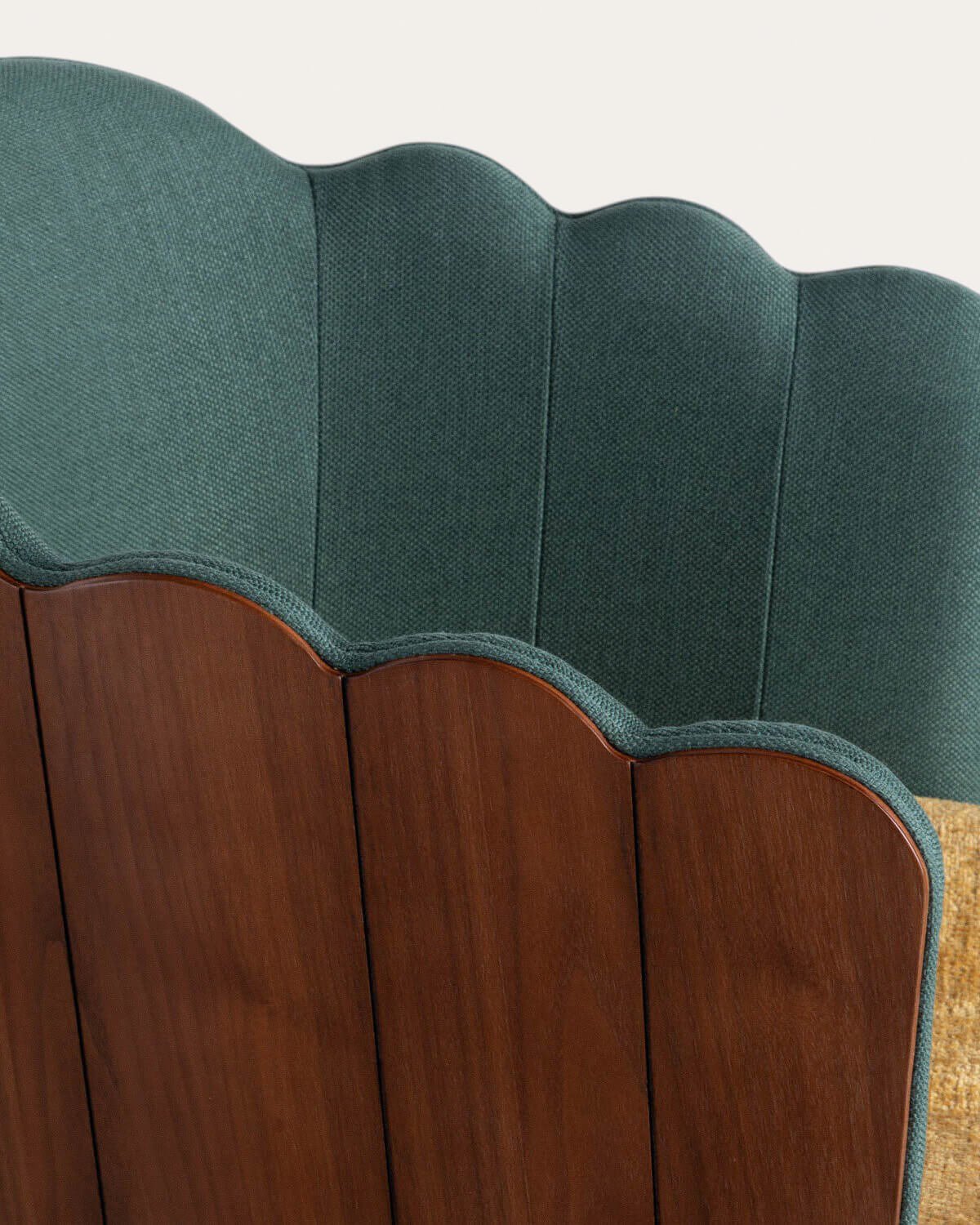 Set Tavolo da Pranzo Rettangolare in Legno (220x100 cm) Flawas e 4 Sedie in Tessuto Rene, immagine della galleria 5