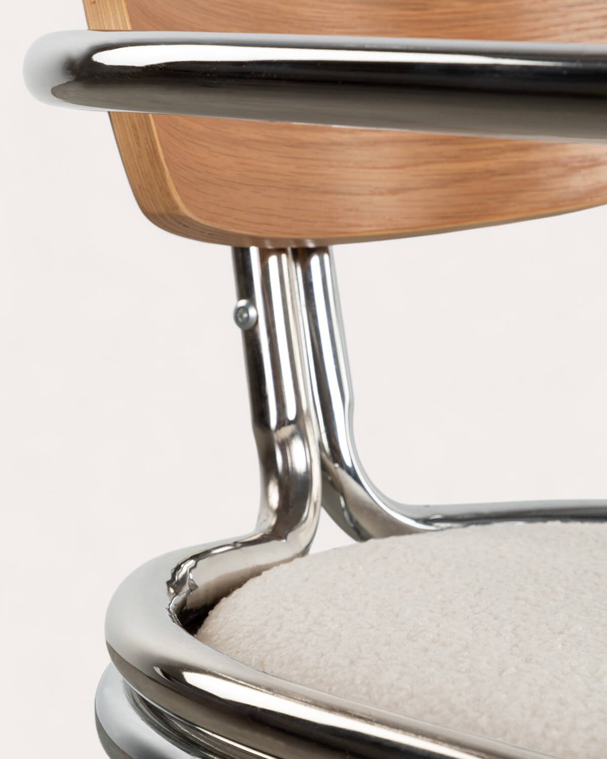 Sedia da Pranzo con Tessuto Bouclé e Braccioli in Legno Teba, immagine della galleria 6