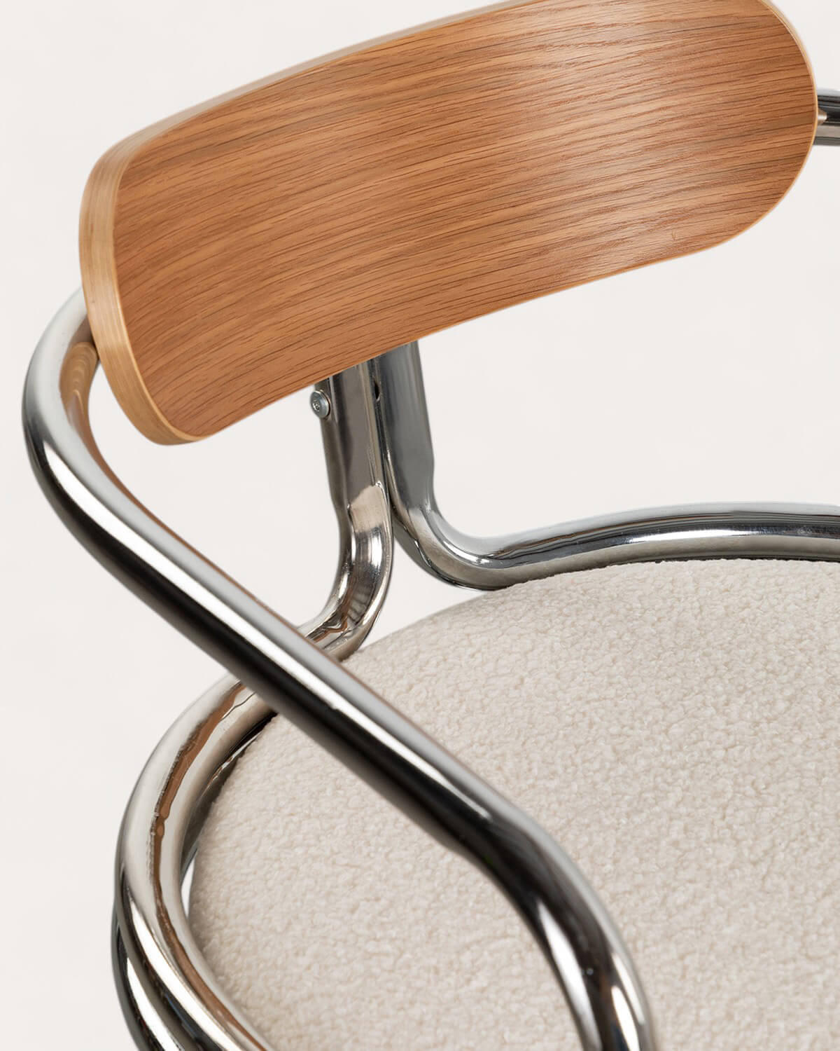 Pack 2 Sedie da Pranzo con Braccioli in Tessuto Bouclé e Legno Teba , immagine della galleria 7