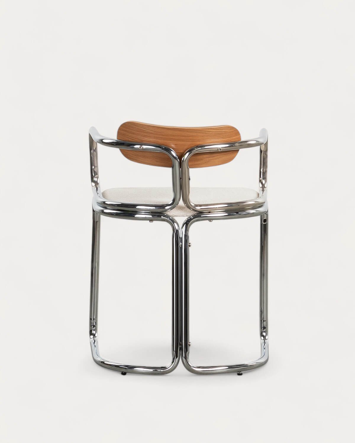 Pack 4 Sedie da Pranzo con Braccioli in Tessuto Bouclé e Legno Teba , immagine della galleria 5