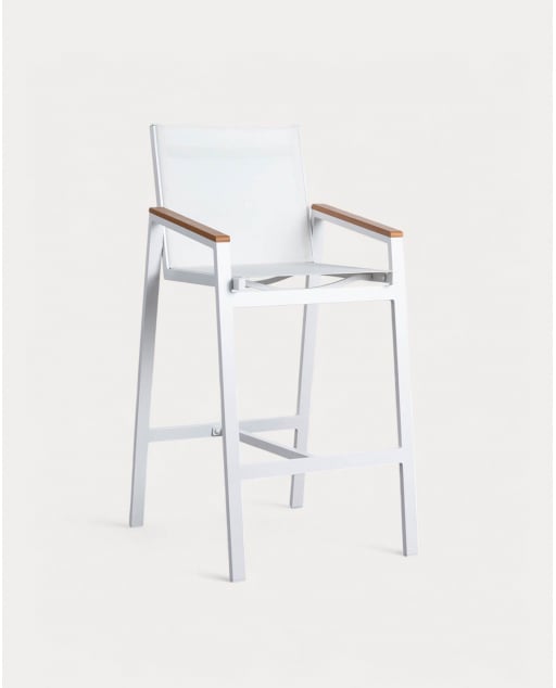 Sgabello Alto in Alluminio per Esterni (74,5 cm) Korce - Bianco Polar