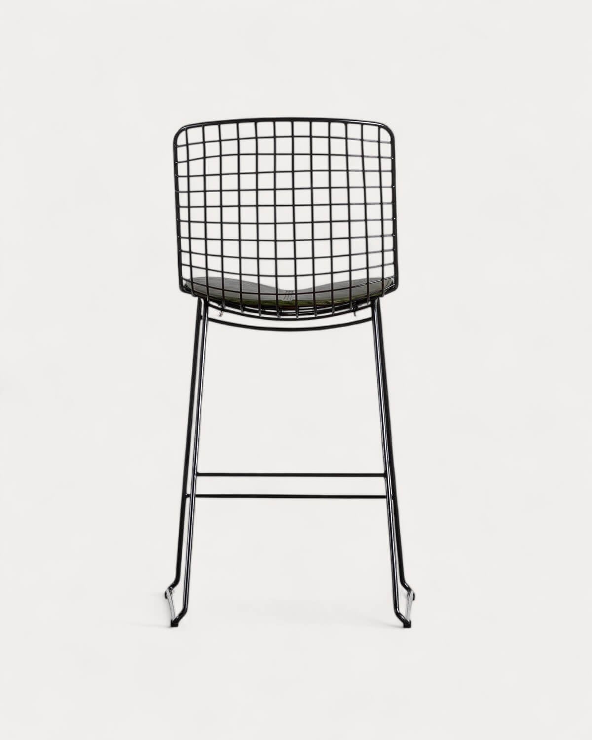 Sgabello alto in metallo (65 cm) con schienale alto Aras, immagine della galleria 3