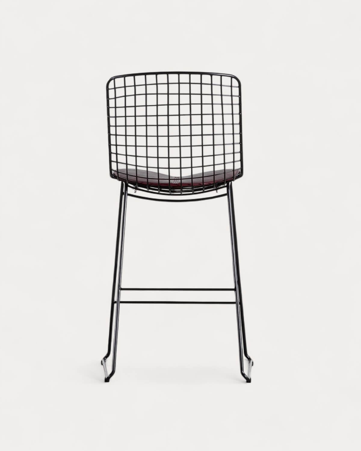 Sgabello alto in metallo (65 cm) con schienale alto Aras, immagine della galleria 3
