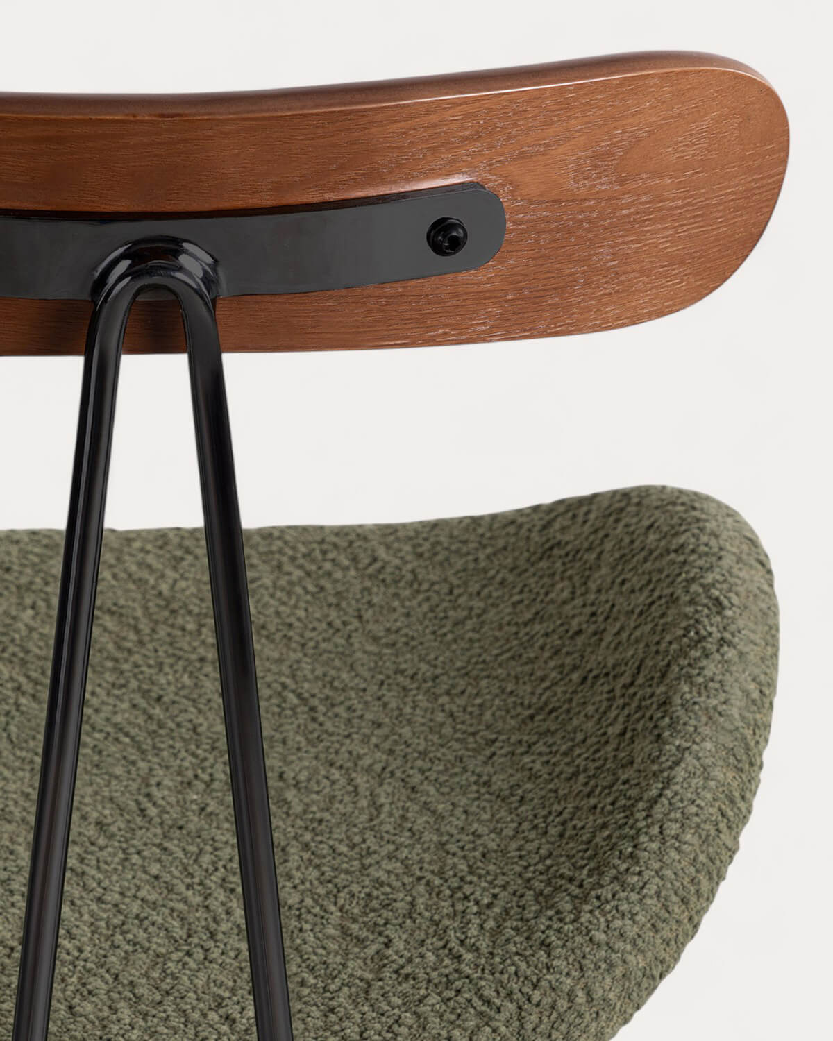 Sgabello alto 75 cm in tessuto e legno Brunela, immagine della galleria 5