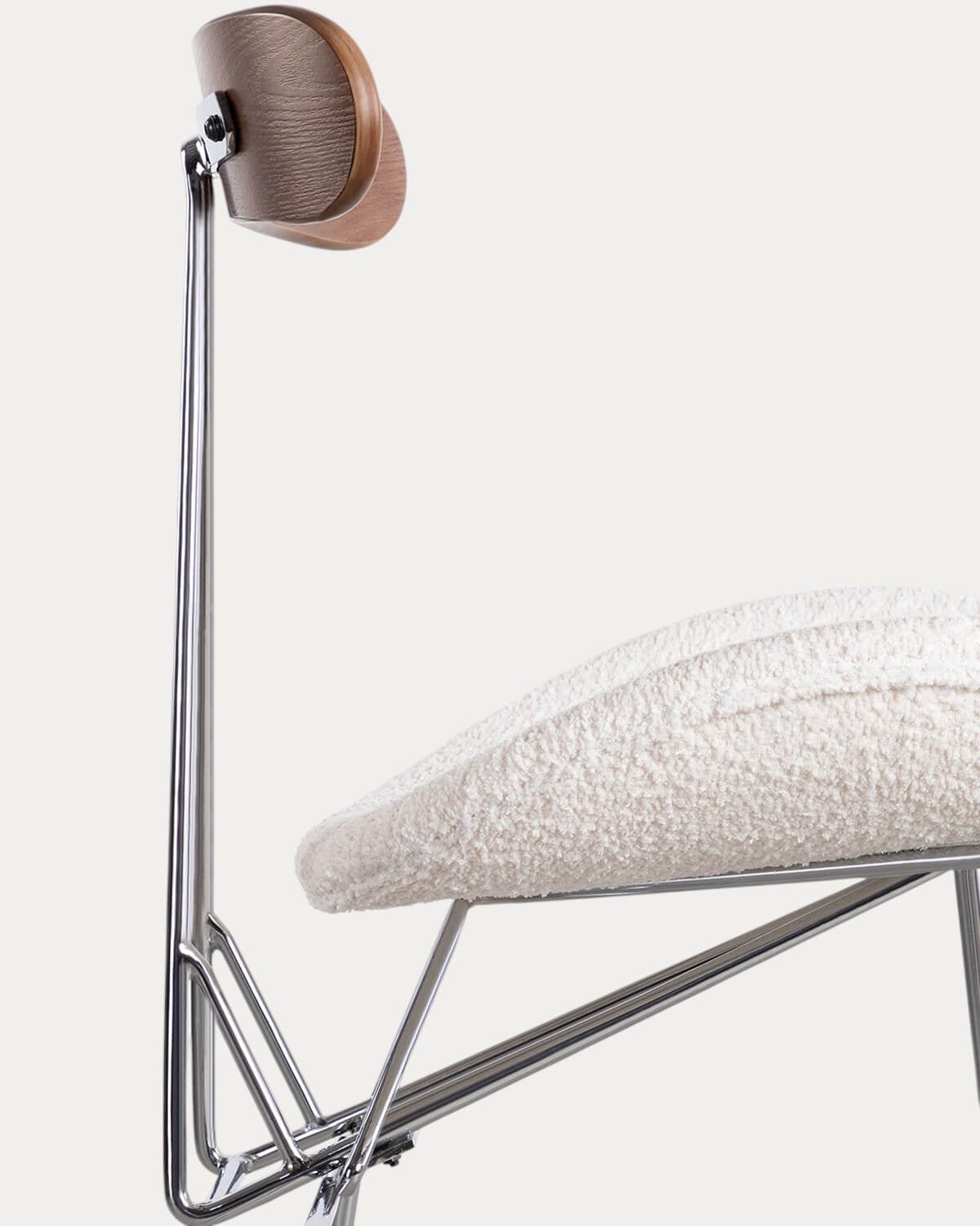 Sgabello alto 75 cm in tessuto e legno Brunela, immagine della galleria 6