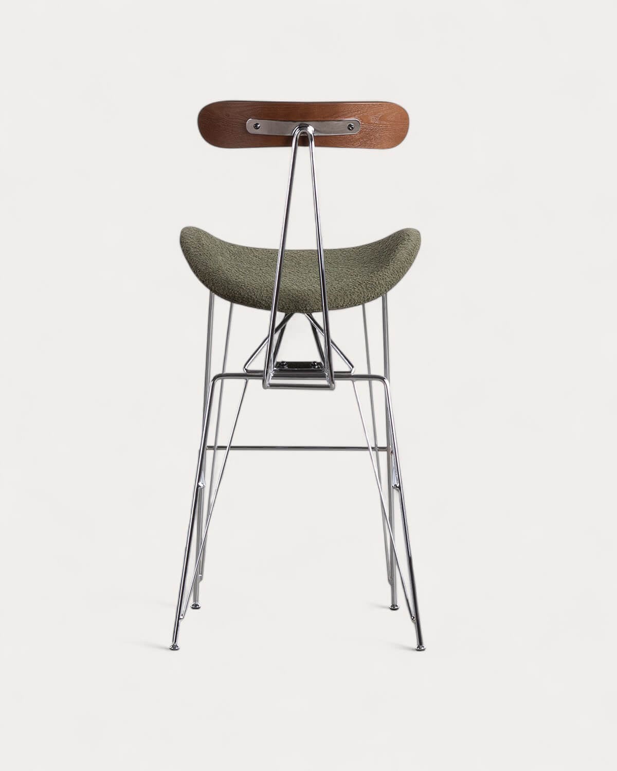 Sgabello alto Brunela in tessuto e legno (75 cm), immagine della galleria 5