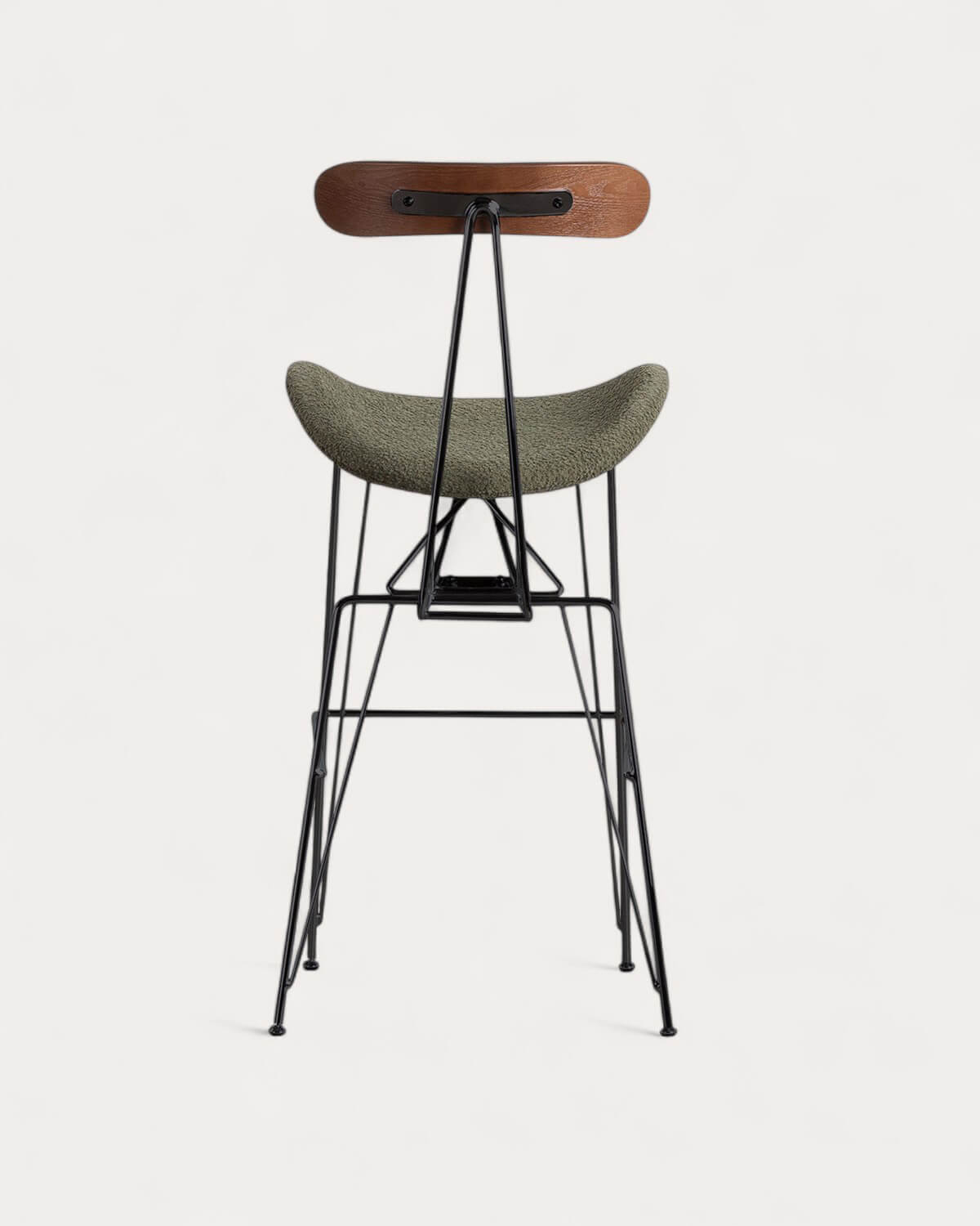 Sgabello alto 75 cm in tessuto e legno Brunela, immagine della galleria 4