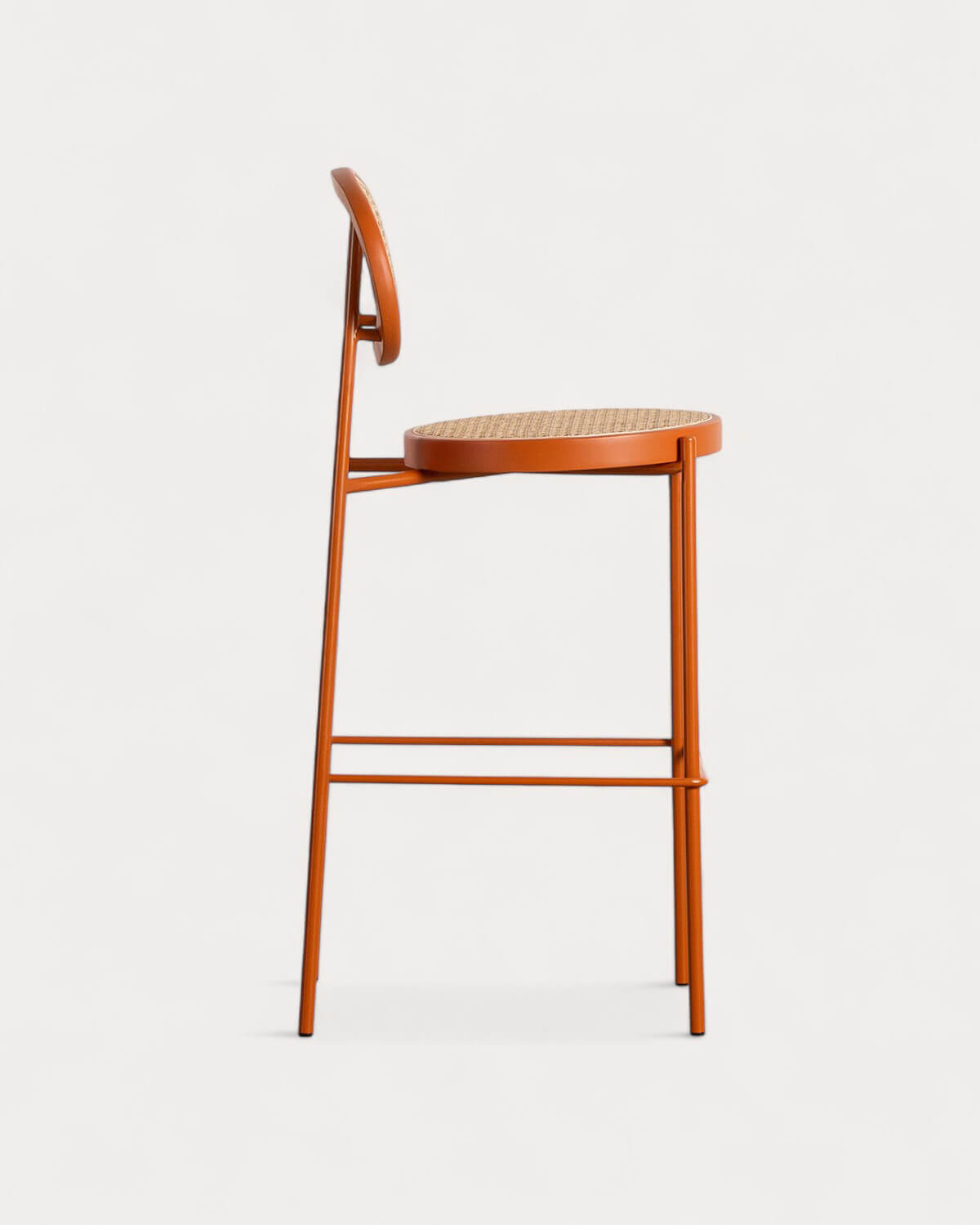 Pack 4 Sgabelli Alti in Rattan Naturale e Metallo (75 cm) Vili, immagine della galleria 4