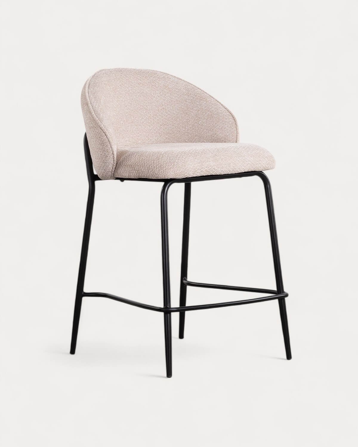 Sgabello Alto in Tessuto e Metallo (64 cm) Emna, immagine della galleria 1