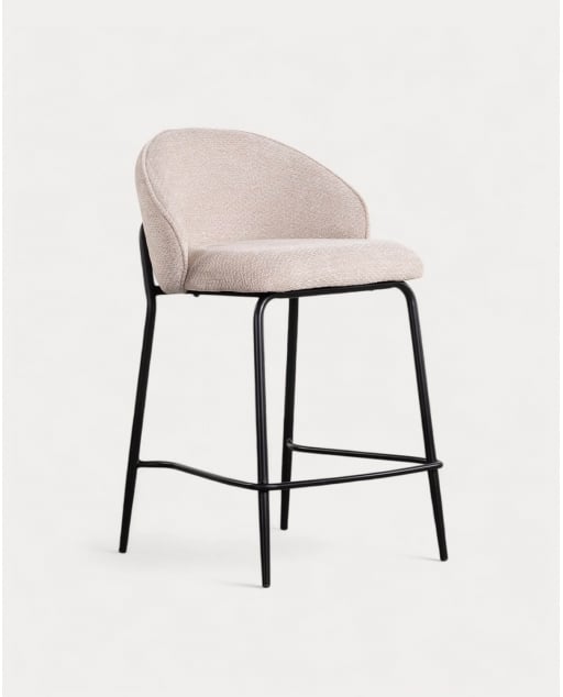 Sgabello Alto in Tessuto e Metallo (64 cm) Emna