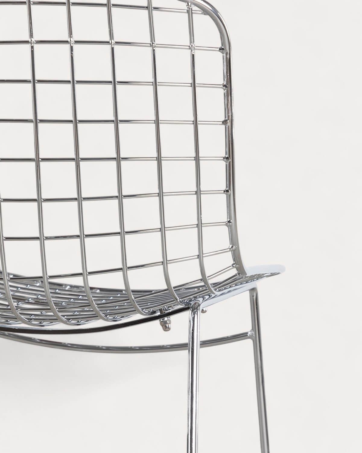 Pack da 4 Sgabelli Alti in Acciaio (66 cm) con Schienale Basso Aras, immagine della galleria 4