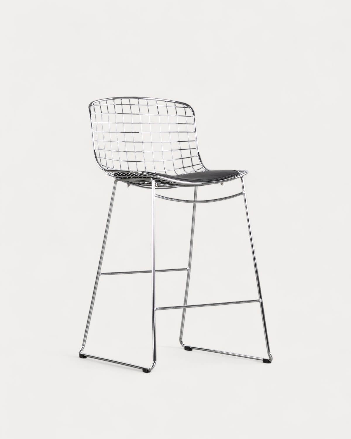 Pack da 4 Sgabelli Alti in Acciaio (66 cm) con Schienale Basso Aras, immagine della galleria 1