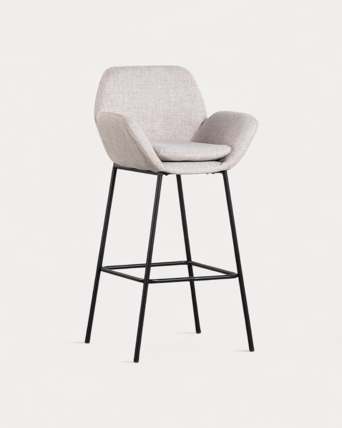 Sgabello Alto in Metallo e Tessuto (77 cm) Eider, immagine della galleria 1