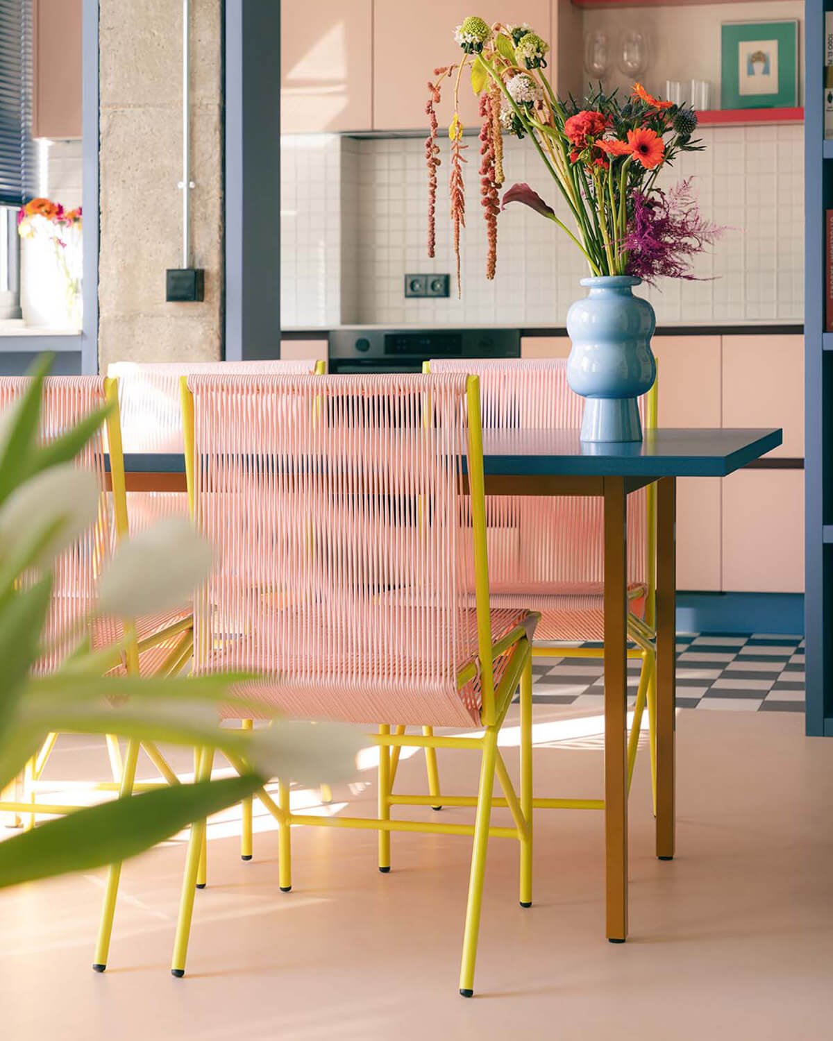 Pack 2 Sedie da Pranzo in Rattan Sintetico e Metallo Amur Colors, immagine della galleria 2
