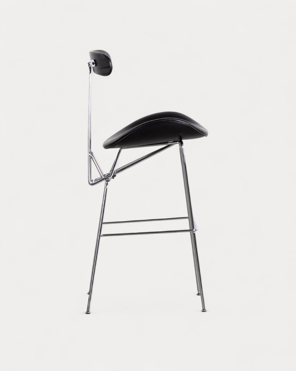 Sgabello Alto in Similpelle e Legno (76 cm) Brunela, immagine della galleria 3