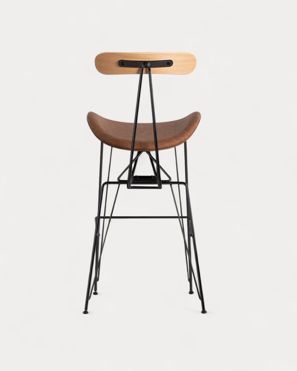 Confezione da 2 sgabelli alti in similpelle e legno (75 cm) Brunela, immagine della galleria 4