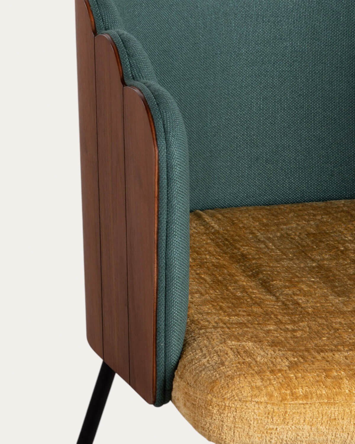 Pack 4 Sedie da Pranzo in Legno e Tessuto Rene, immagine della galleria 5