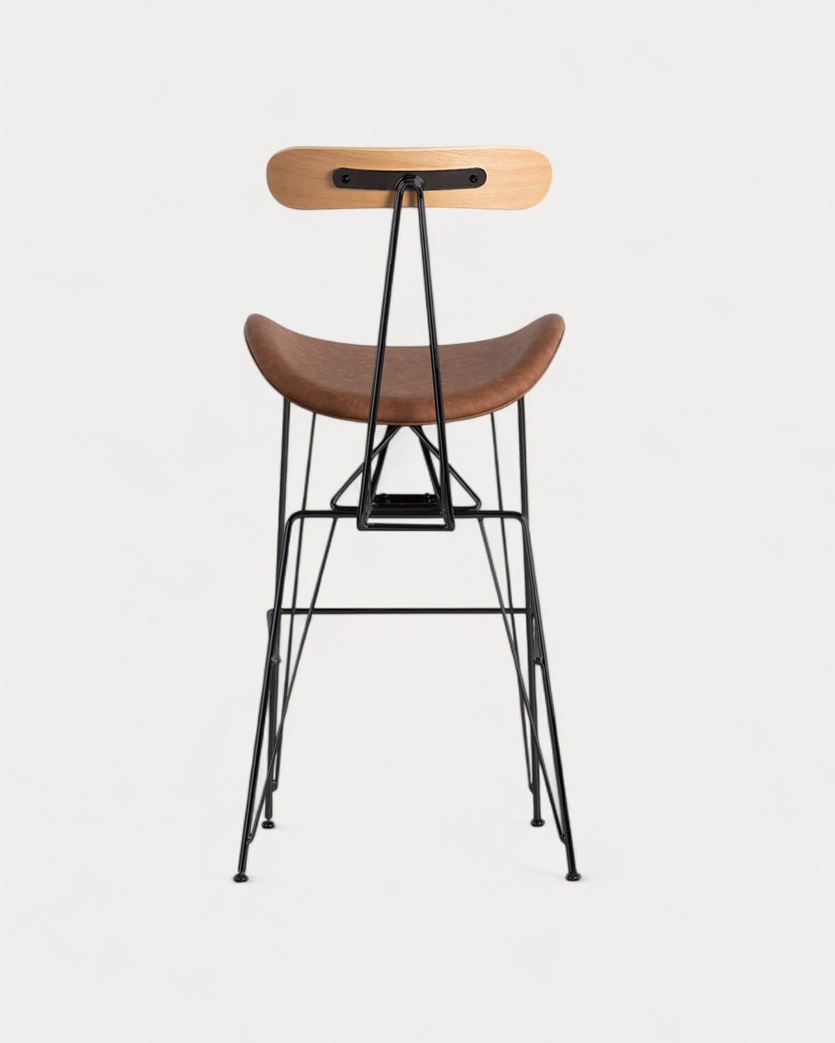 Pack 4 Sgabelli Alti in Similpelle e Legno (76 cm) Brunela, immagine della galleria 4