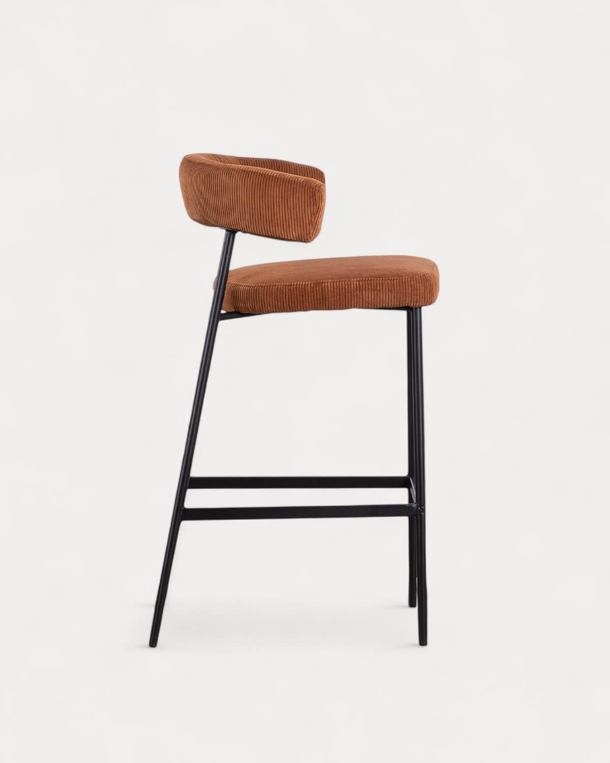 Sgabello Alto in Metallo e Velluto a Coste (74 cm) Eloise, immagine della galleria 4