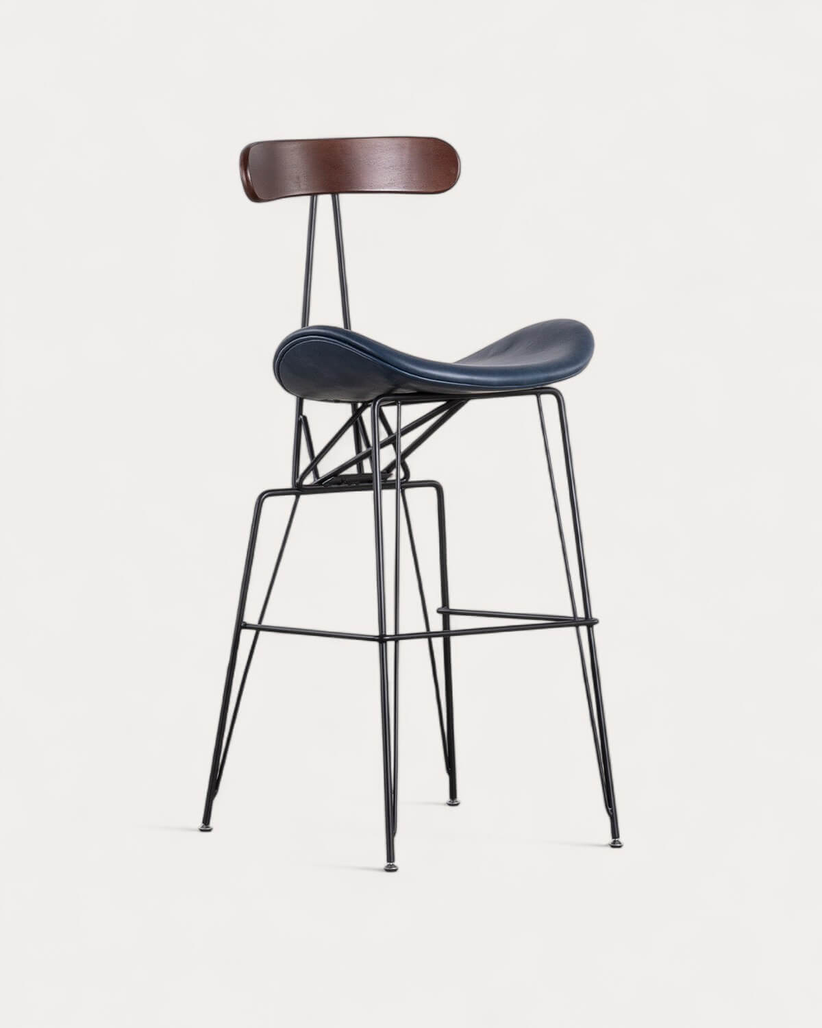 Pack 4 Sgabelli Alti in Similpelle e Legno (76 cm) Antonela, immagine della galleria 1