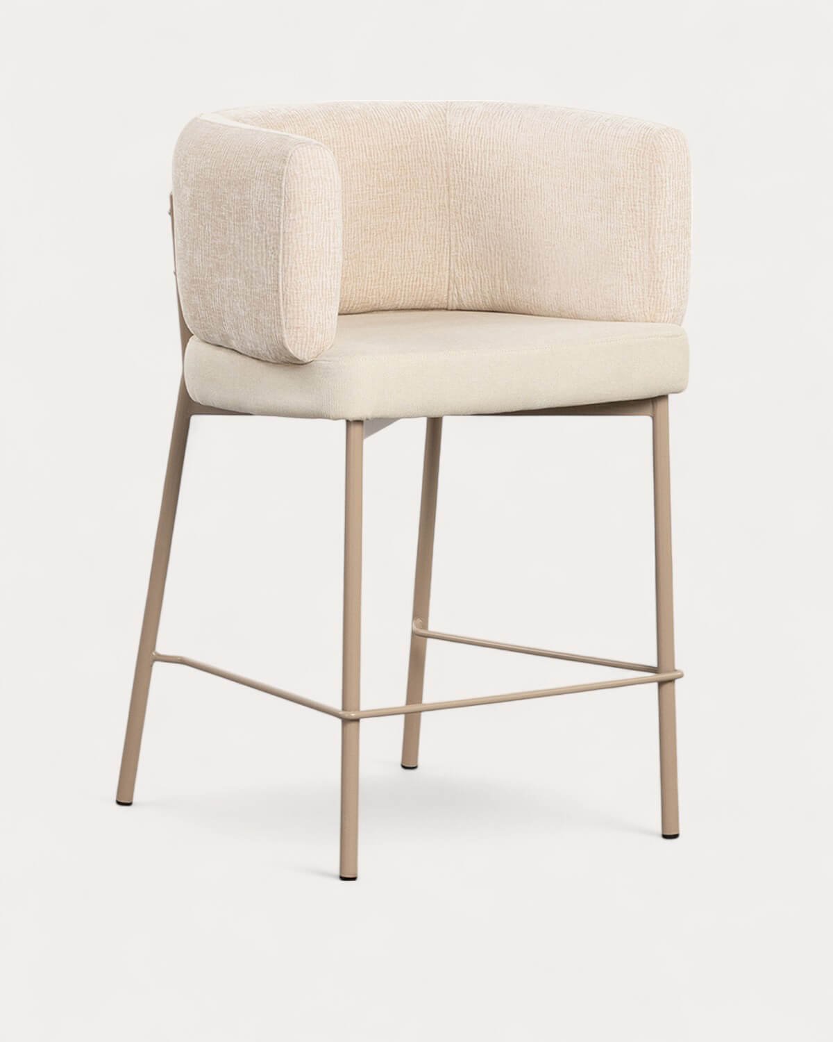 Sgabello Alto in Tessuto e Metallo (64 cm) Hades Soft, immagine della galleria 1