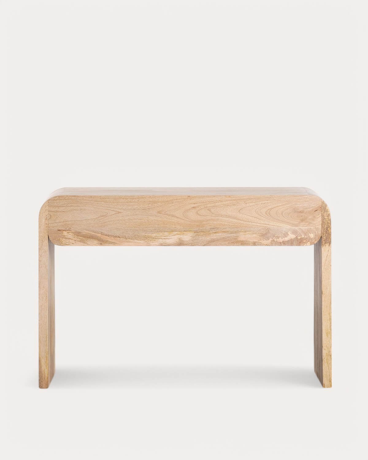 Consolle da ingresso rettangolare con 2 cassetti 120x40 cm in legno di mango Vanile, immagine della galleria 5