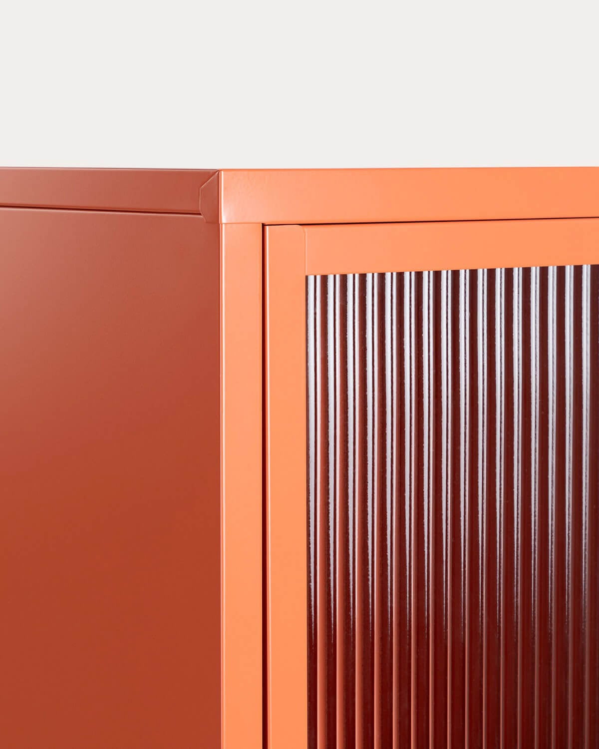 Credenza Espositiva a 1 Anta 137x38 cm in Acciaio Laminato e Vetro Soan, immagine della galleria 4