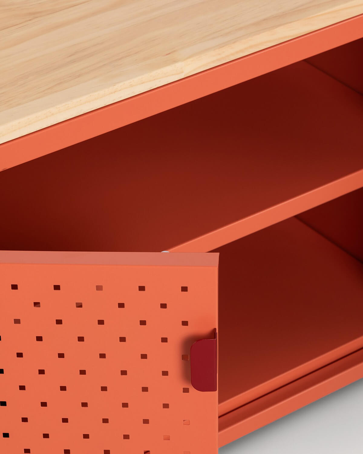 Credenza Bassa 3 Ante 115x40 cm in Acciaio Laminato e Legno di Pino Varys, immagine della galleria 7