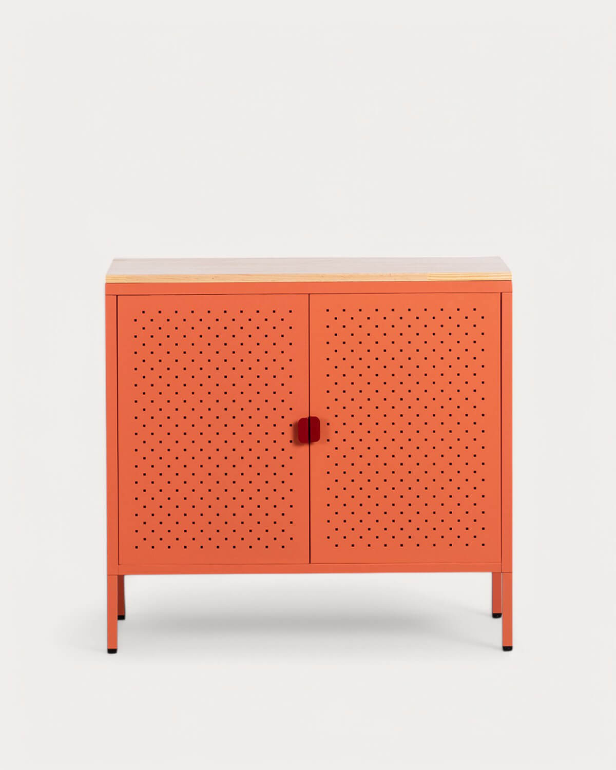 Credenza Bassa 2 Ante 80x41 cm in Acciaio Laminato e Legno di Pino Varys, immagine della galleria 6