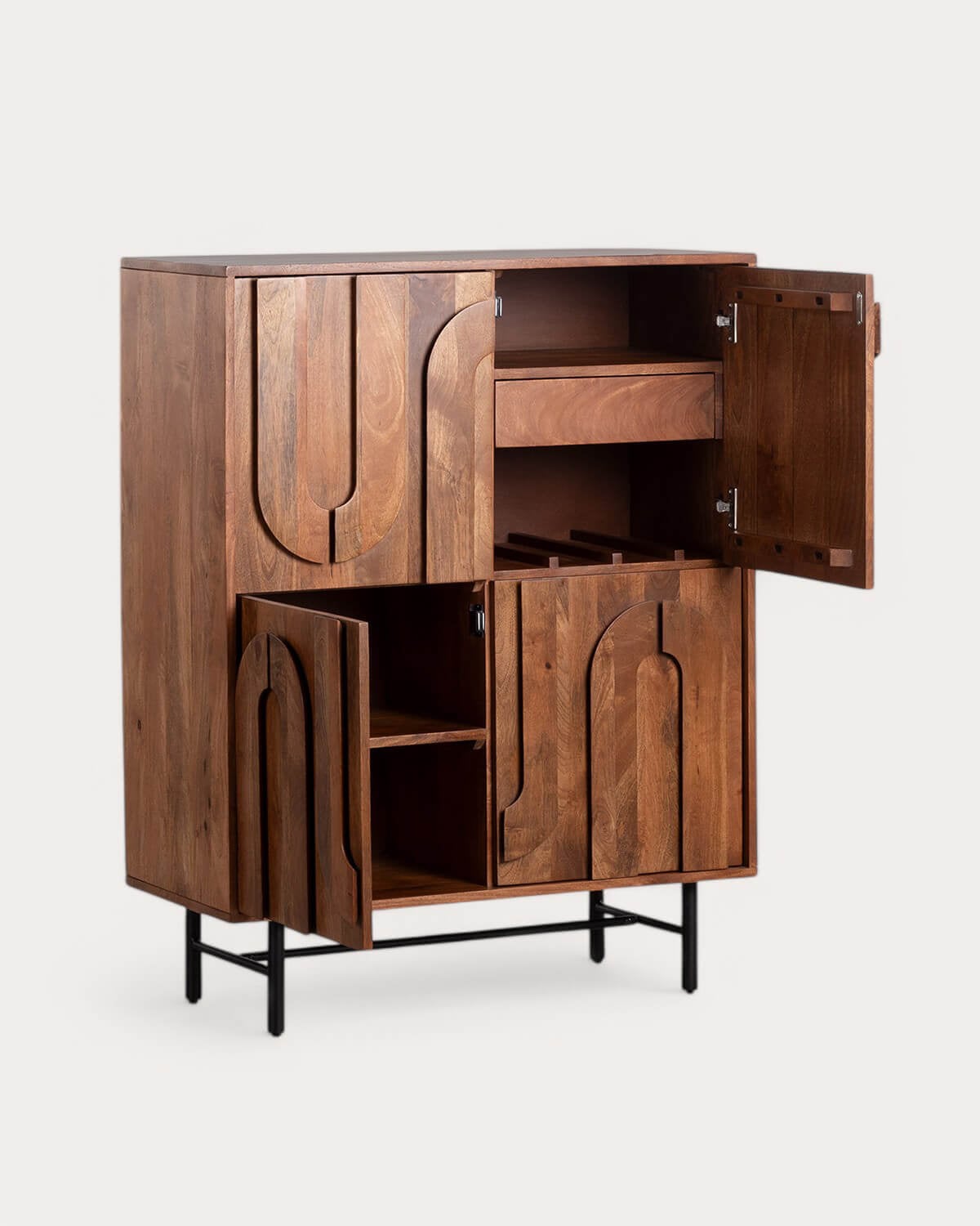 Mobile Bar 90x40 cm in Legno di Mango Lenan, immagine della galleria 4