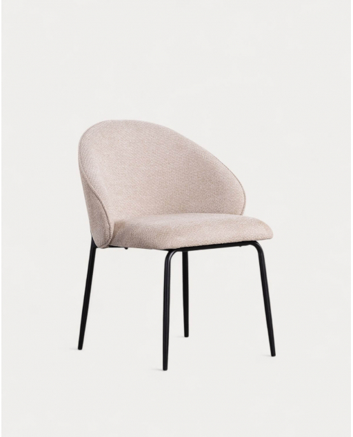 Pack 2 Sedie da Pranzo in Tessuto e Metallo Emna