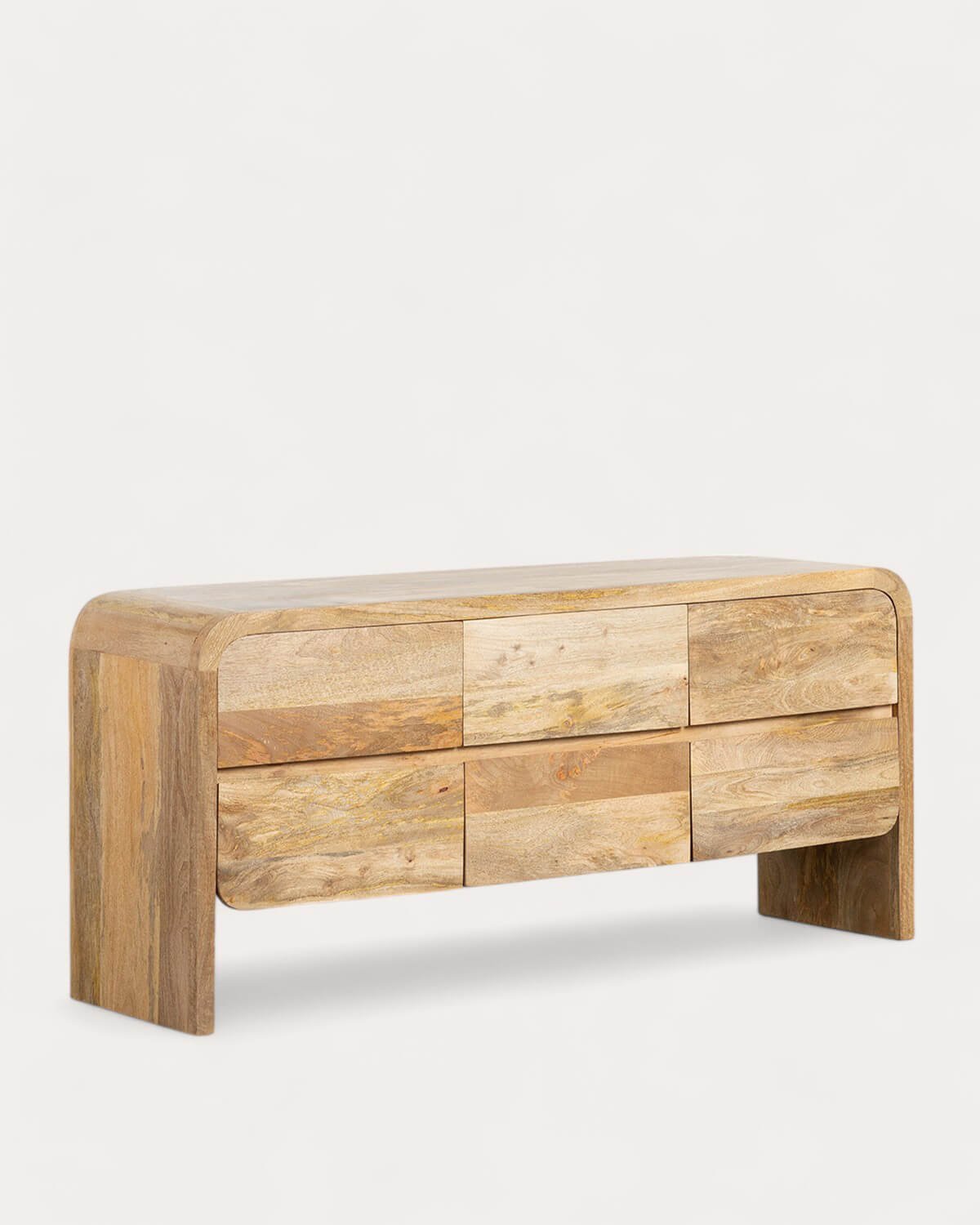 Credenza Bassa con 6 Cassetti in Legno di Mango Vanile , immagine della galleria 1