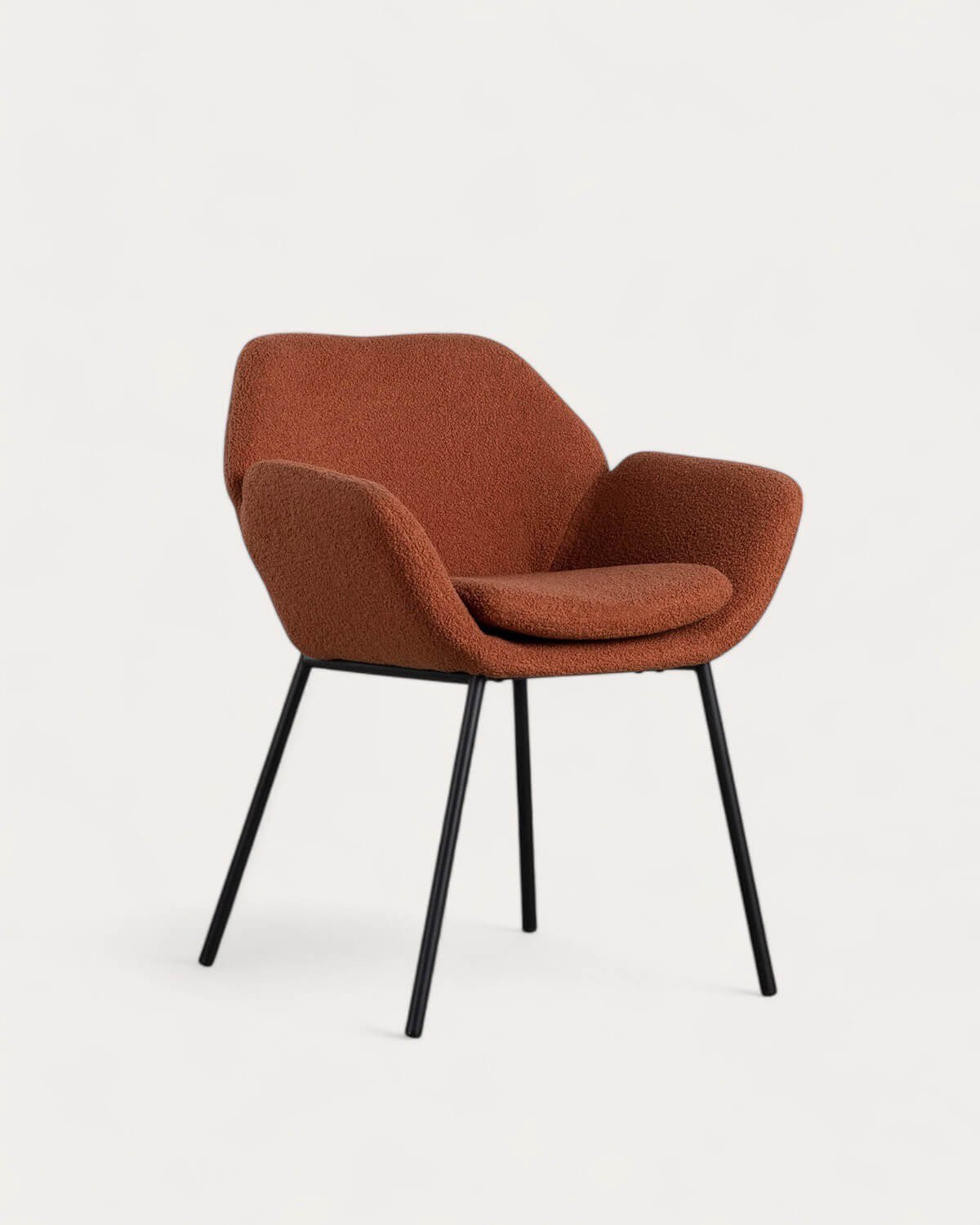 Pack di 4 Sedie da Pranzo in Metallo con Braccioli Eider Bouclé, immagine della galleria 1