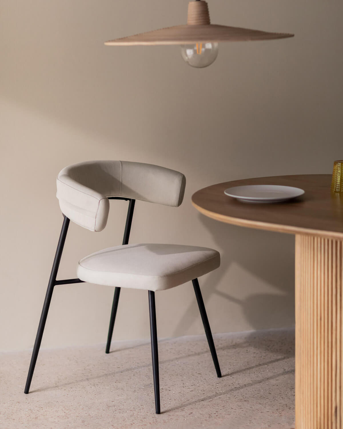 Pack 2 Sedie da Pranzo in Metallo e Tessuto Eloise, immagine della galleria 2