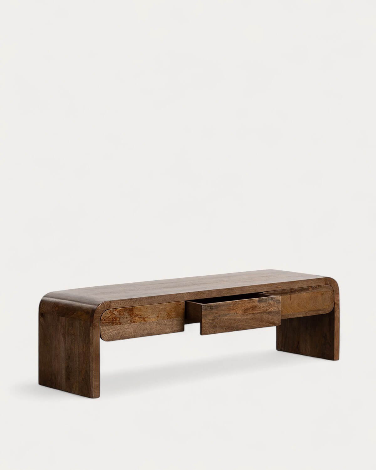 Mobile TV in Legno di Mango con 3 Cassetti Vanile , immagine della galleria 2