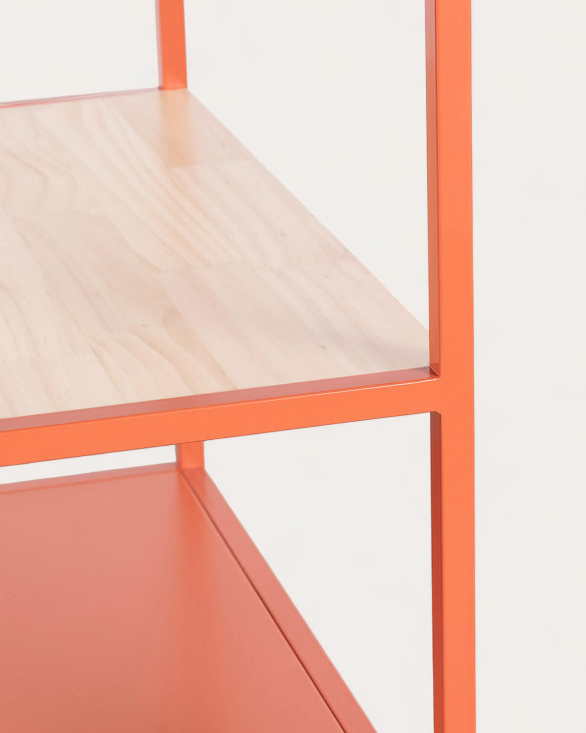 Appendiabiti da Terra con Ripiano e Due Cassetti in Acciaio Laminato e Legno di Pino (180x70 cm) Varys, immagine della galleria 4