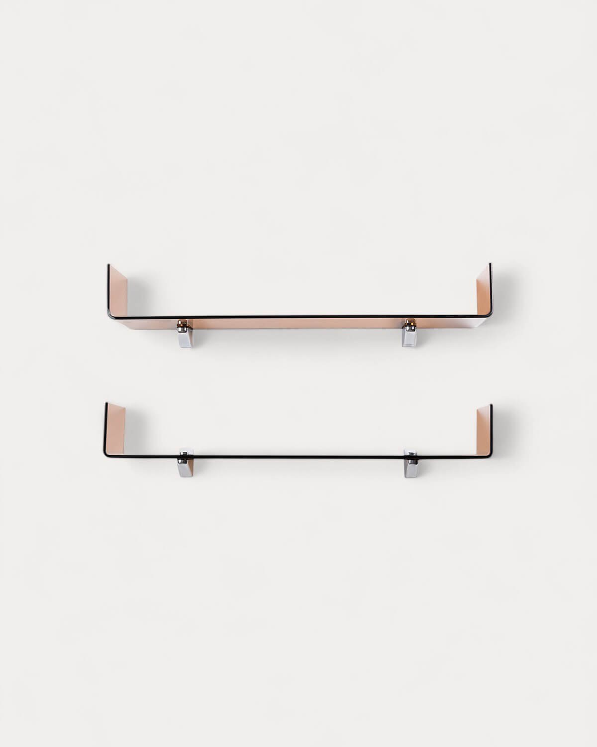 Set di 2 Mensole da Parete in Vetro Curvato Iris, immagine della galleria 1