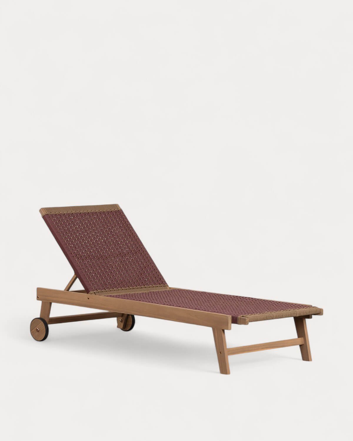 Pack da 2 Lettini in Legno di Acacia e Corda con Ruote Mirle, immagine della galleria 1