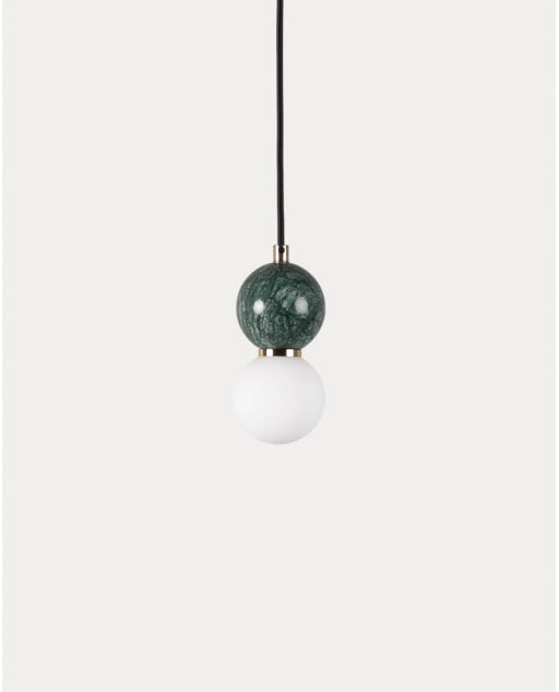 Lampada da Soffitto Ovale in Metallo con Marmo Valenes
