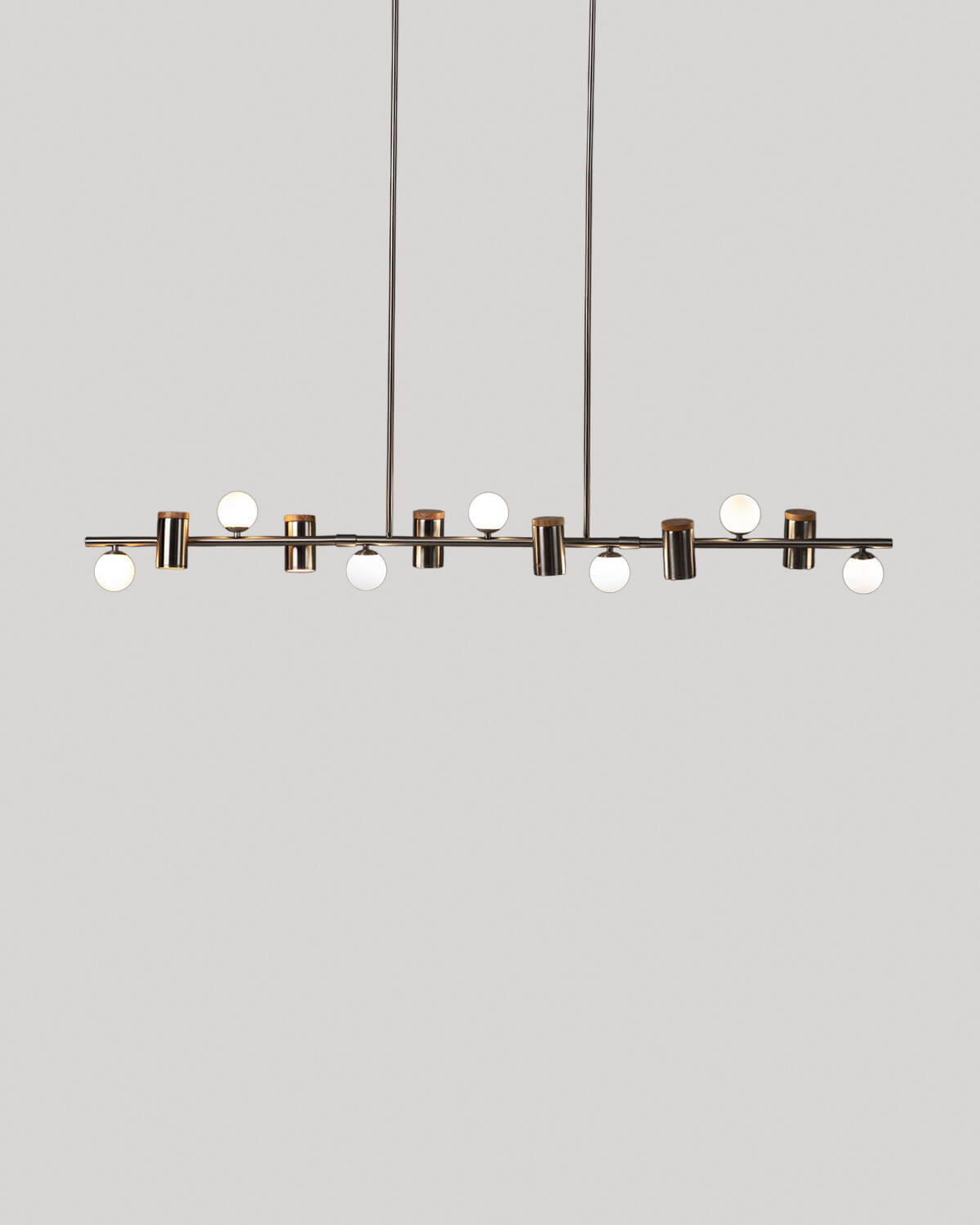 hofstein Plafoniera Chehalis, lampada da soffitto in metallo/vetro nero/fumo /trasparente, design retrò/vintage con ombrelli in vetro ( 10 cm), 4 LED G9, senza lampadina
