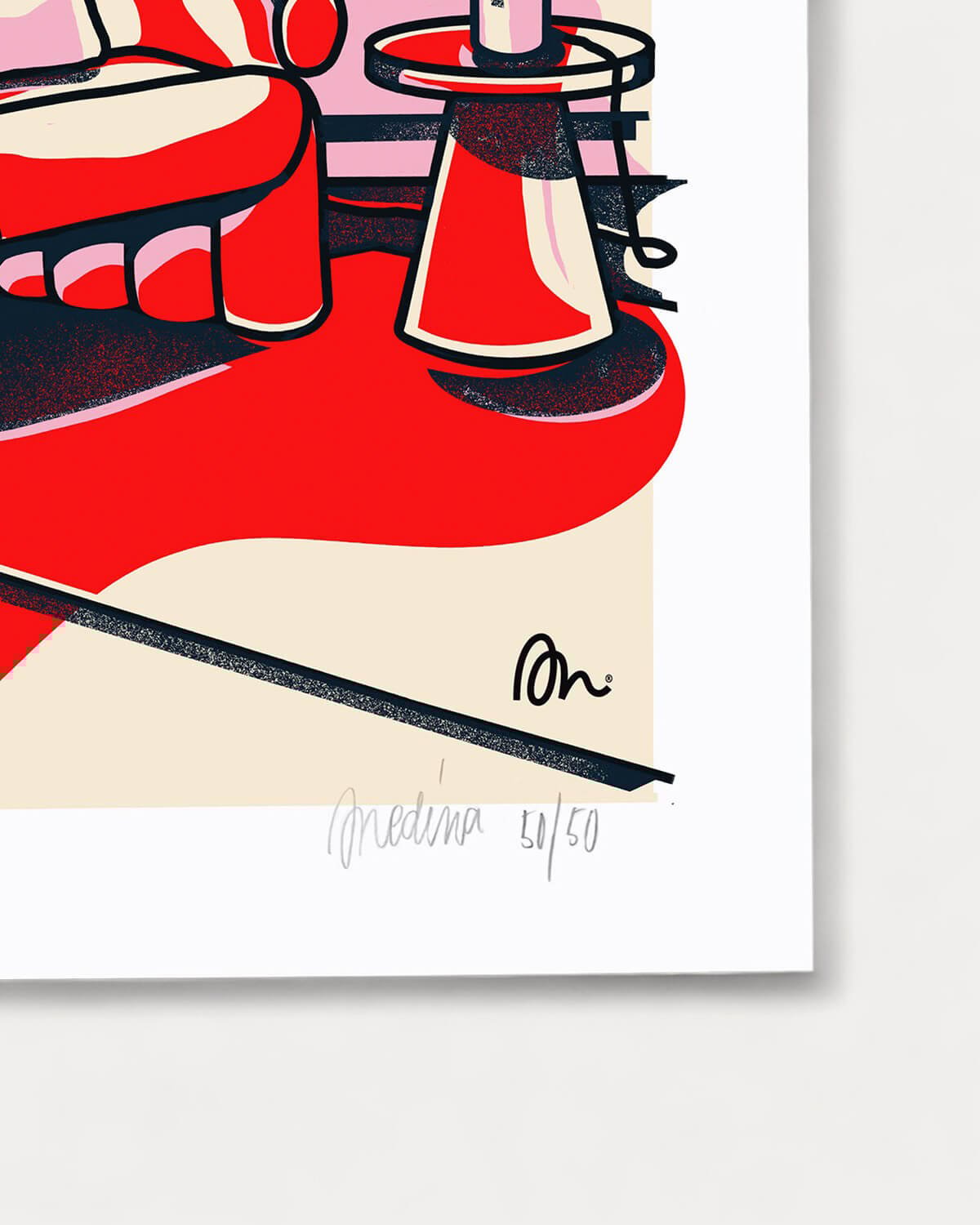 Poster Decorativo (29,7x42 cm) Red Misty di Medina Òscar. Edizione Limitata, immagine della galleria 3