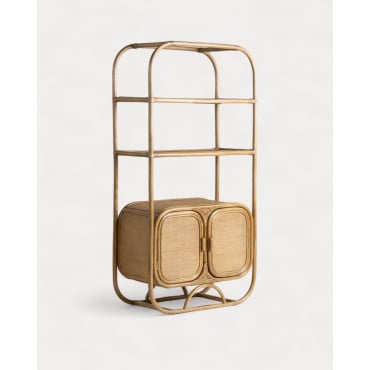 Scaffale Portaoggetti in Rattan Naturale (180x92 cm) Maisie Rattan Naturale - The Masie