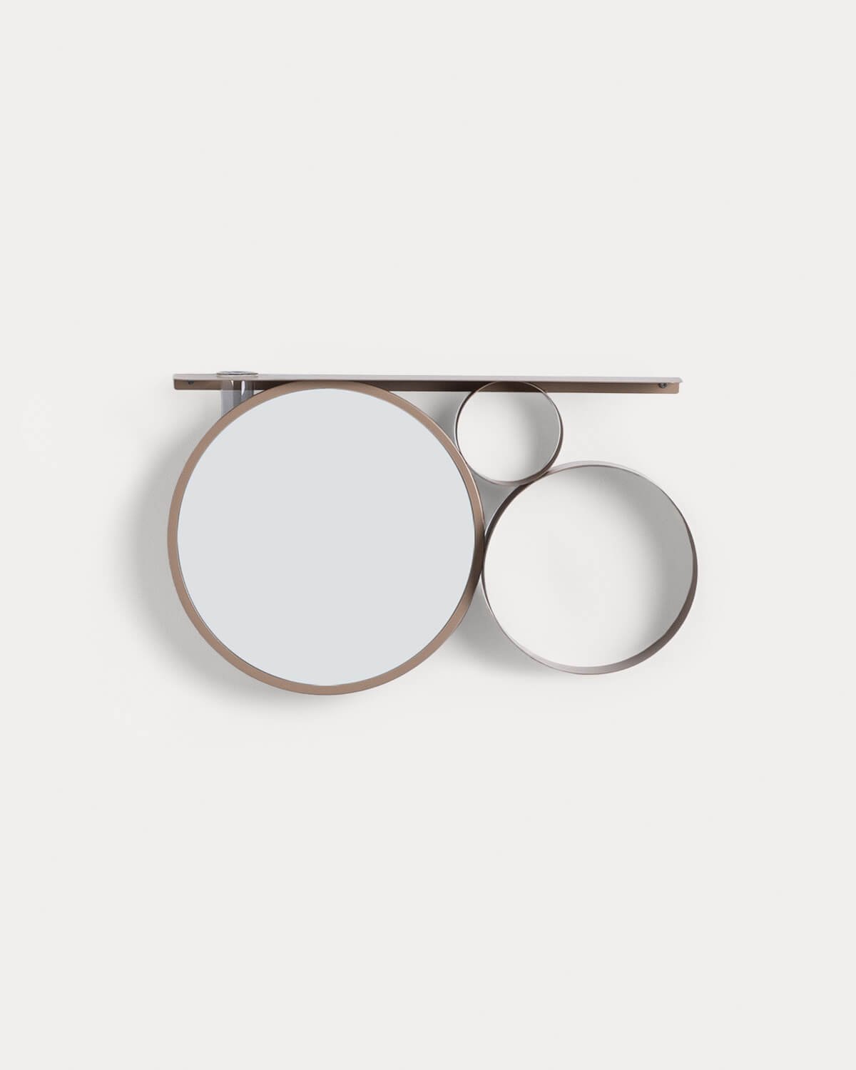 Specchio da Parete con Ripiano in Metallo (Ø28 cm) Elara, immagine della galleria 1