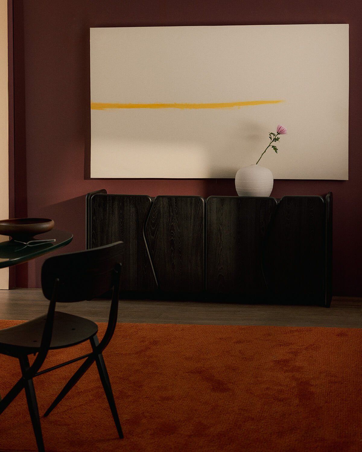 Credenza Bassa a 4 Ante in Legno di Pino e Olmo Kuroen, immagine della galleria 2