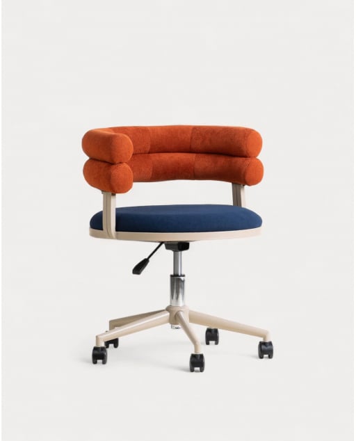 Sedia da Scrivania Regolabile in Metallo e Tessuto Aixa