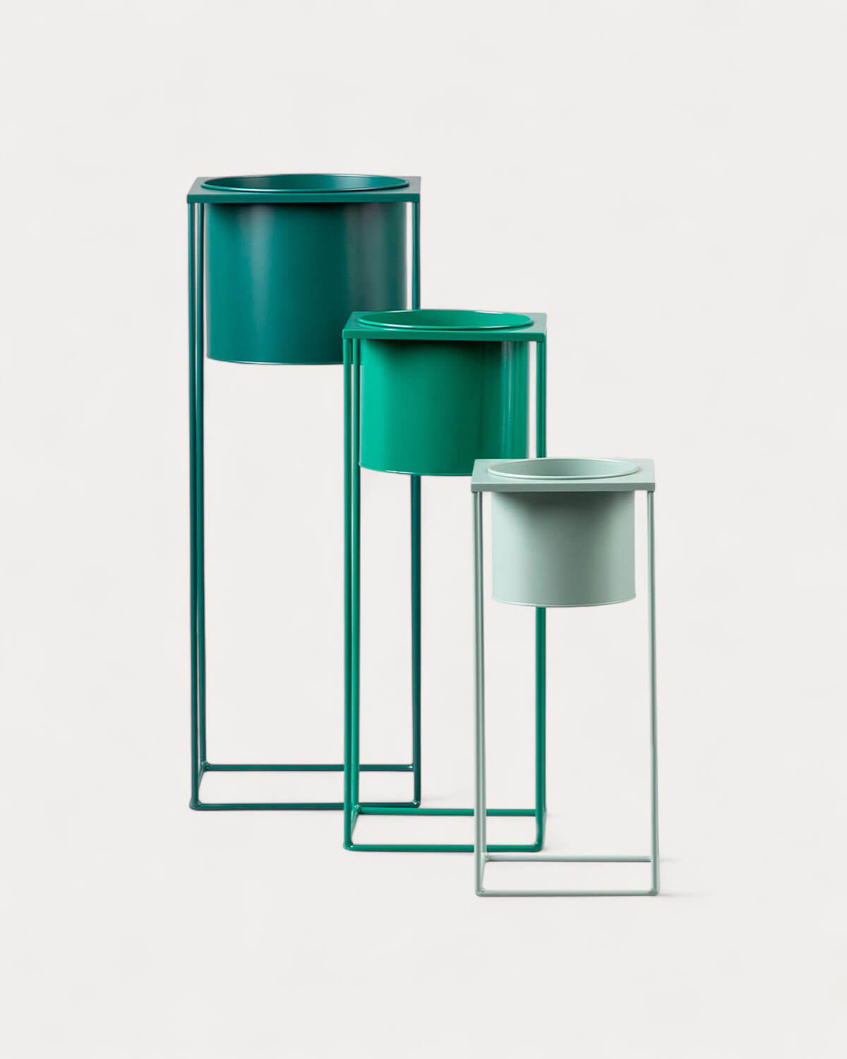 Set di 3 Fioriere Rotonde in Metallo Cosme, immagine della galleria 4